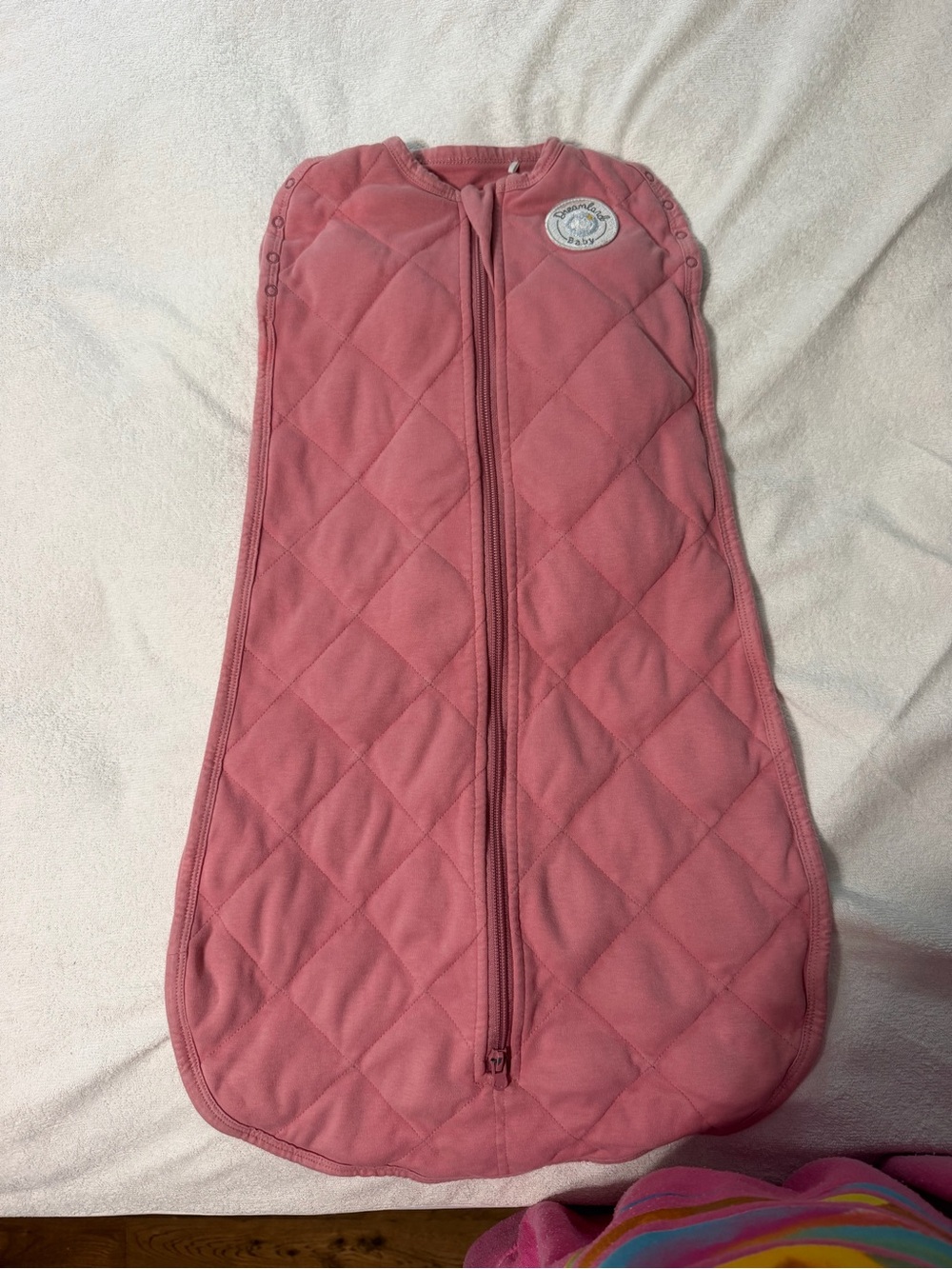 Quilted Pink Baby Sleep Sack with Front Zipper
